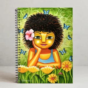 Caderno menina e as borboletas