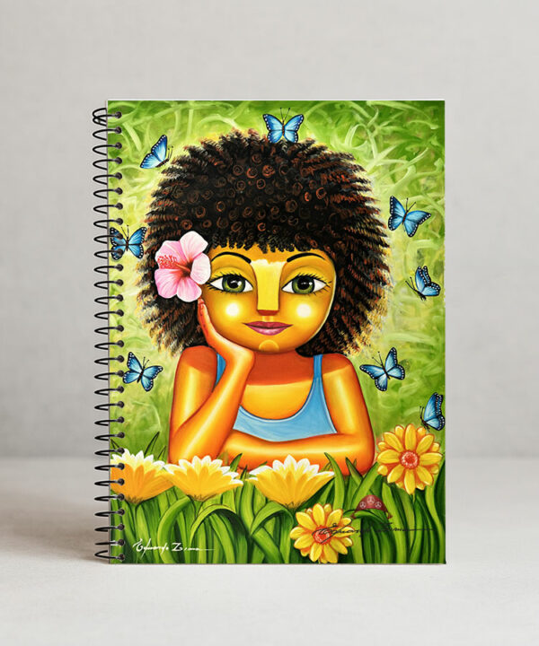 Caderno menina e as borboletas
