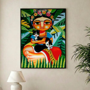 Fine Art Frida Khalo e os gatinhos