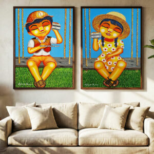 Pintura Falando e ouvindo ao coração (composição)