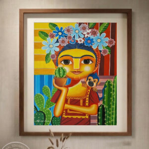 Pôster Frida Kahlo e o macaquinho